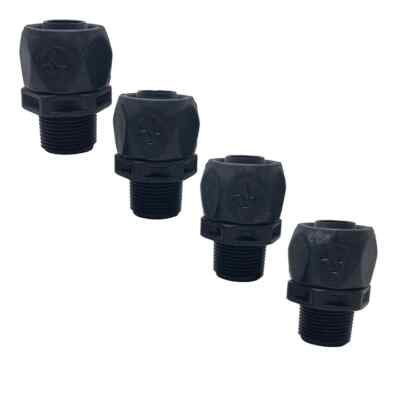 Polaris Pool Black Softube Quick Connect Booster Pump Replacement Fitting, 4PK