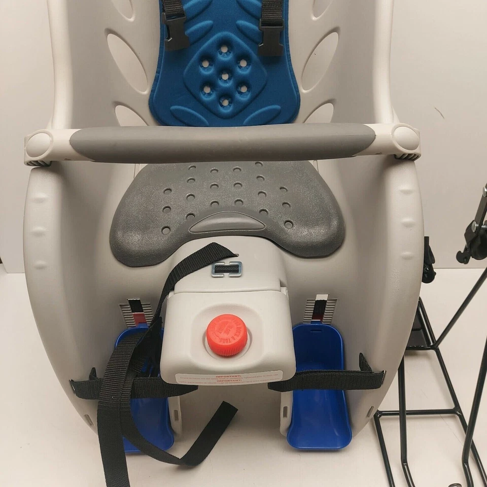Asiento de bebé PACIFICCYCLE seguridad detrás de bicicleta azul, gris claro Foto 2 de 4