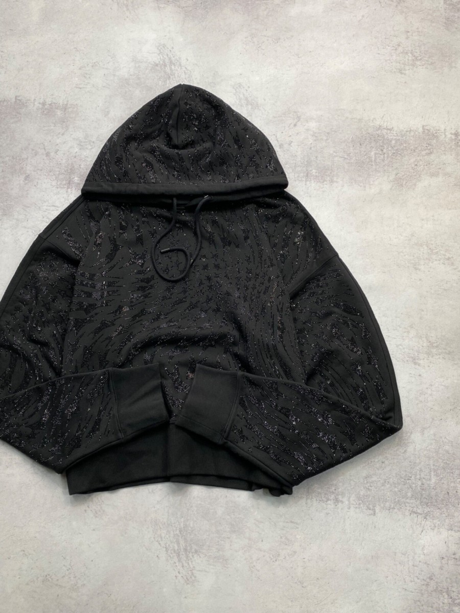 Mugler x H&M Black Rhinestone Embellished Hoodie Black Size L | eBay