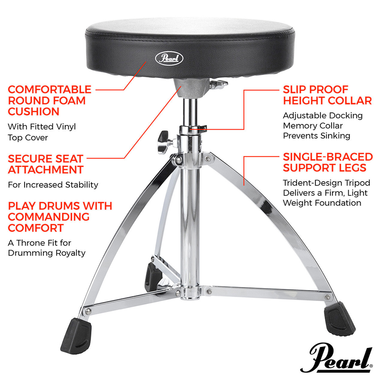 Pearl D730S Short Drum Throne eBay