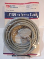 SYSTEM CONNECTION 15' IBM TO PRINTER CABLE , NEW