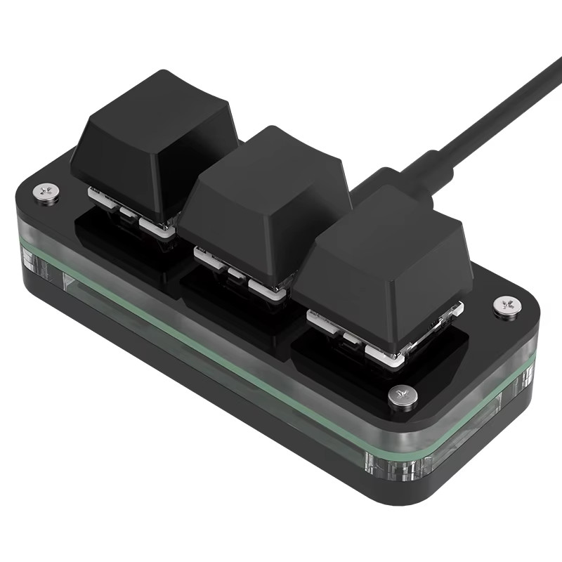 RGB 3 Keys Macro Programming Mini Keyboard for Photoshop Gaming Hotswap Programm