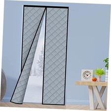 Magnetic Thermal Insulated Door Curtain Fit Doors Size Up to 34" x 80"