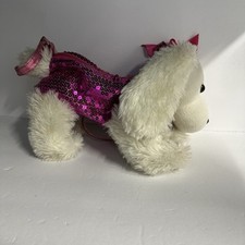 Plush Animal Unicorn Purse White Pink Tie y Zip L