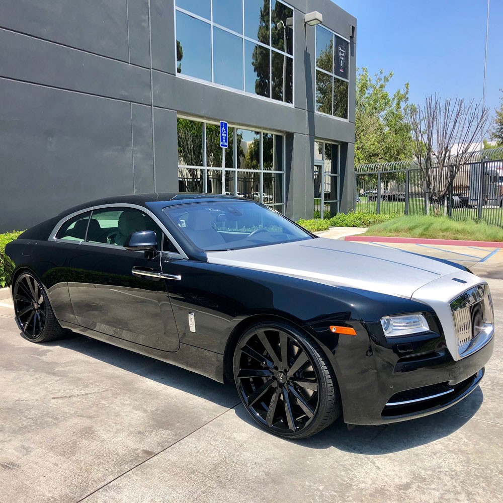 24" Koko Kuture Kapan Black 24x10 Concave Wheels Rims Fits Rolls-Royce Dawn