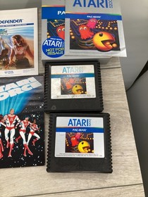 Vintage Atari 5200 Video Game Lot Pac Man 5208 Defender Joust DC Comic Magazine