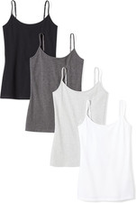 Women'S Slim-Fit Camisole for Layering and Everyday Wear, Pack of 4