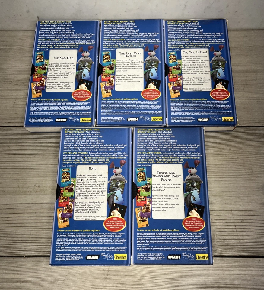 Lot Of 5 Between The Lions, VHS, PBS Kids TV Videos, Educational, Home School Foto 2 de 4