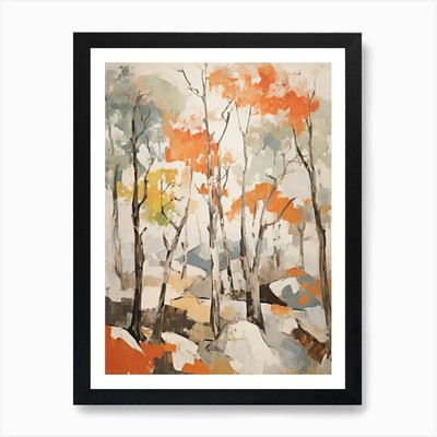 Herbst Herbst Wald Muster Gemälde gerahmt Wandbild Poster Leinwanddruck Bild