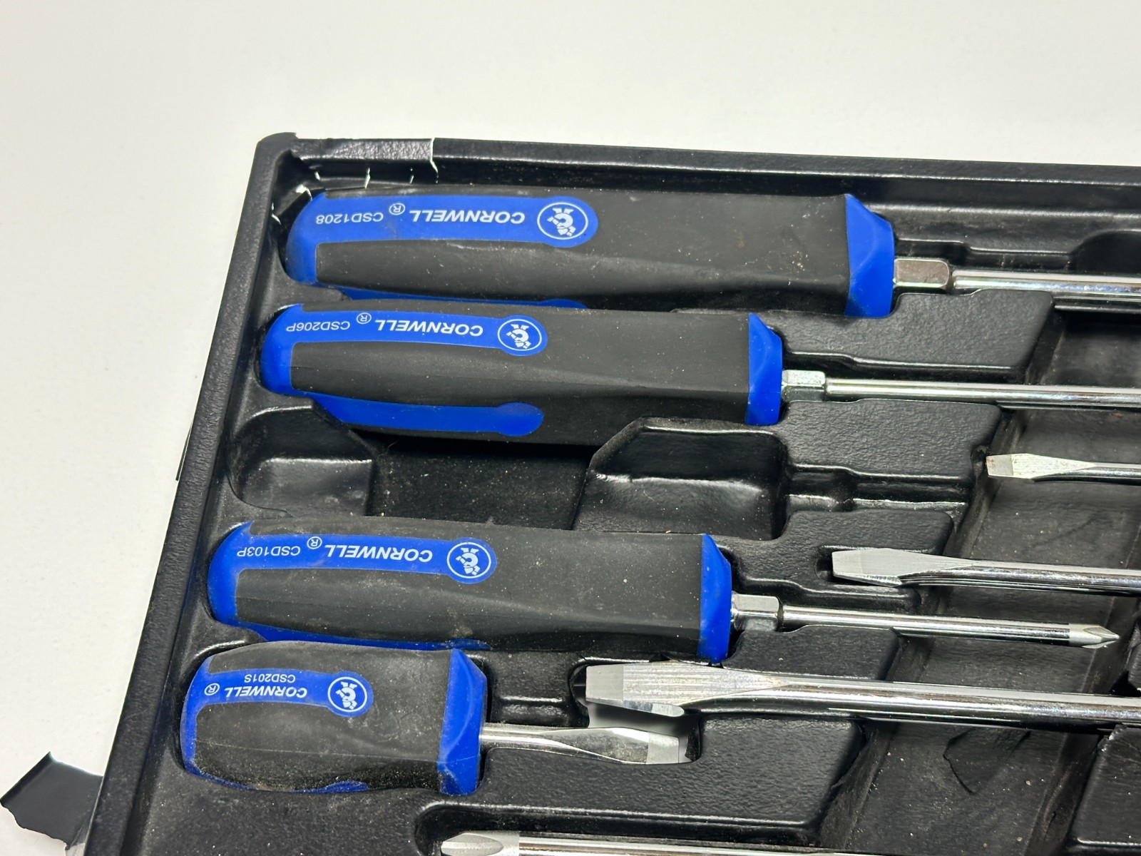 Cornwell Tools 9pc Blue Soft SQUARE Grip Screwdriver Phillips & Flathead Set