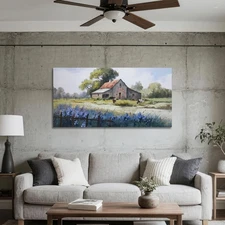 Ardemy Farmhouse Canvas Wall Art for Living Room Rustic Barn Farm Cow Picture...