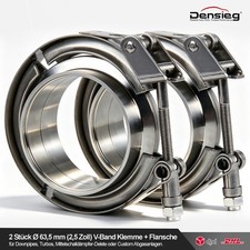 Densieg 2x 2,5 63,5 mm V-Band Clamp + Flanges...