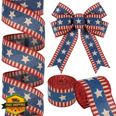 Yinder Red White Blue Ribbon 3 Inch 20 Yards