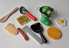 Vintage Pretend Play Plastic Metal Wood Food Utensil Toy Lot