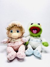 Muppet Babies Baby Kermit Miss Piggy Plush Hasbro Softies Pampers 1984