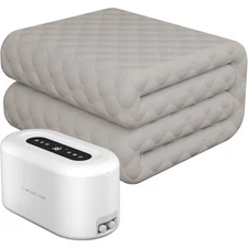 U-BOSS INC Water Heated Mattress Pad for Beds with Timer, Gray, 60" x 70" QUEEN