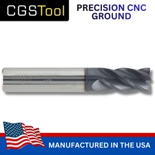 3/8"  Carbide End Mill 4 Flute AlTiN High Performance - MADE IN USA