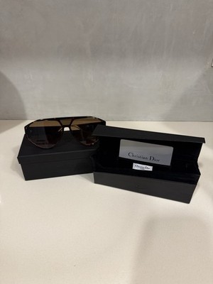 Christian Dior Dior Clan1 Oversized Aviator Sunglasses Tortoise Brown Gradient