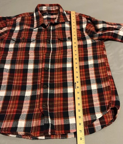 Rainforest Tartan Plaid Flannel XL Front Pockets Red Blue Work Outdoor Button Up - Picture 6 of 10