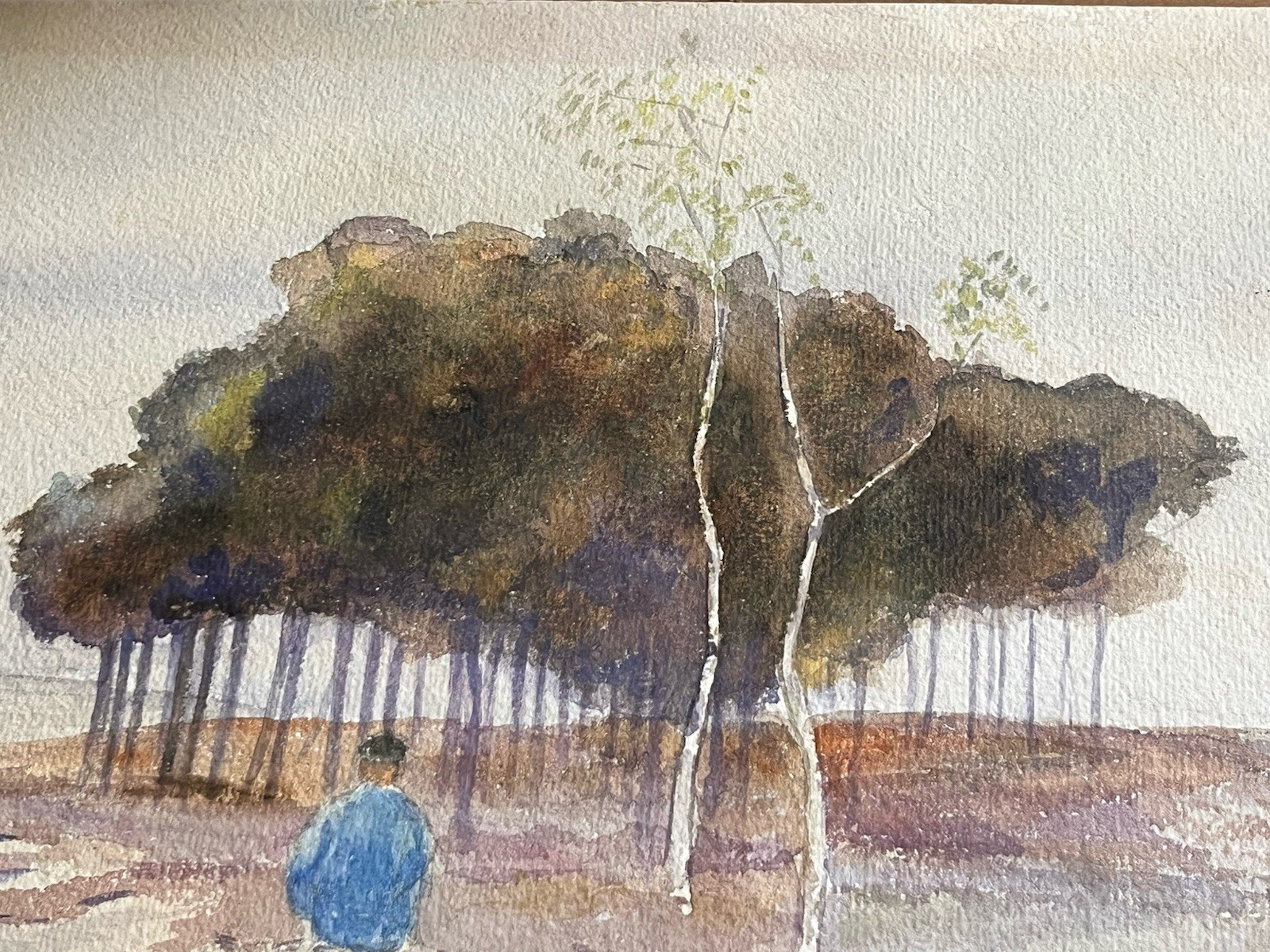 Jan F Pannebakker Dutch Artist Watercolor Moving A Flock Of Sheep 