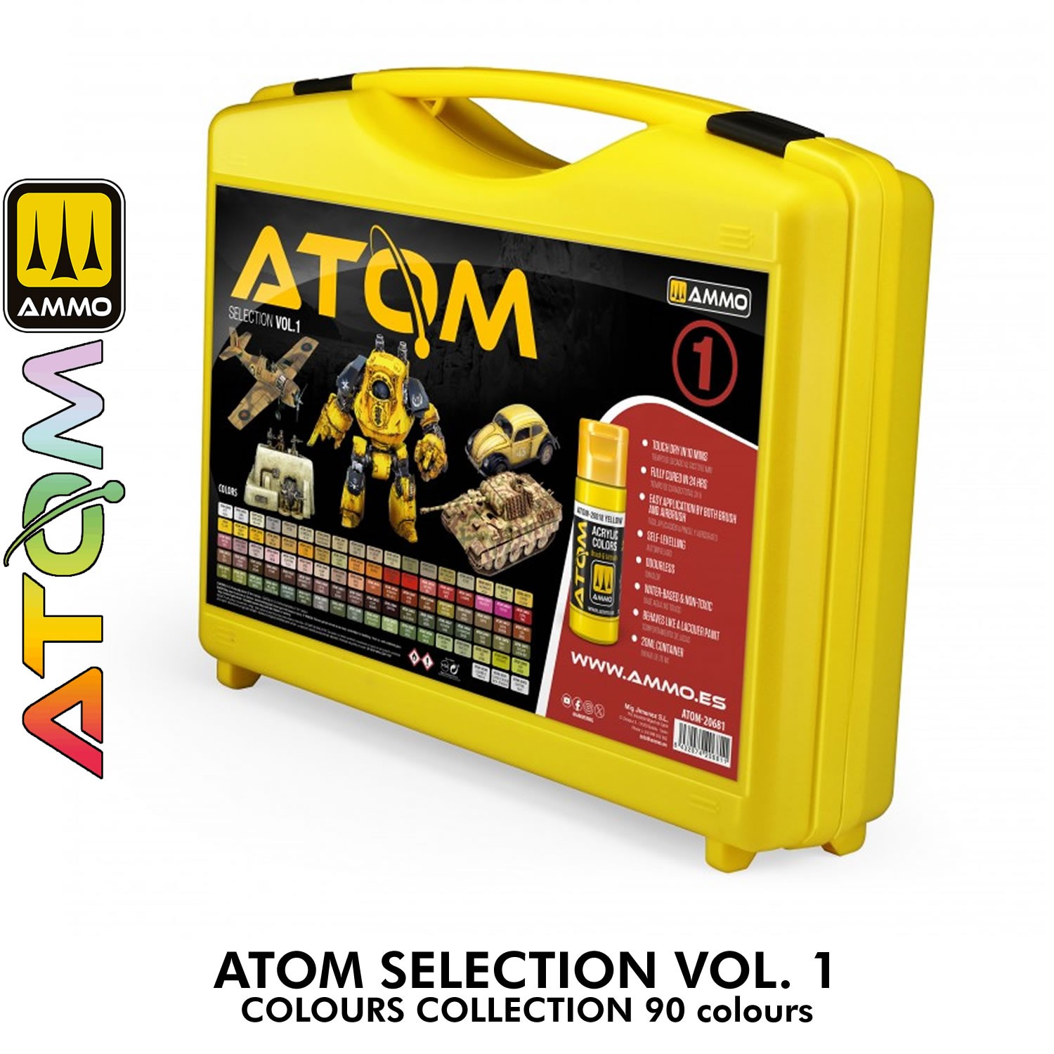 ATOM SELECTION VOLUME 1 Selection 90 jars 20ml colours in carry case ATOM20681