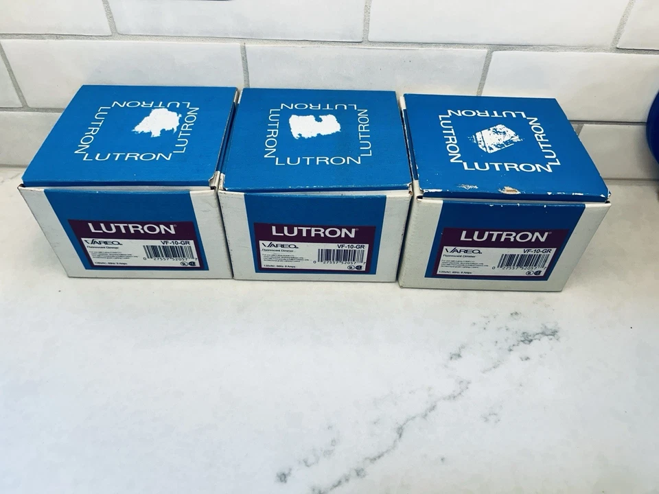 Interruptor de luz atenuador fluorescente Lutron Varro VF-10-GR GRIS Foto 3 de 3