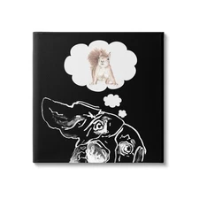 Funny Dog Dreaming Squirrel Pet Canvas Wall Art, Design by Patricia Pinto