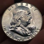 1963-D Franklin Half Dollar 90% Silver Uncirculated Brilliant Luster High Grade