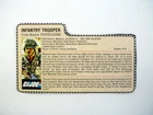 GI Joe Footloose File Card Vintage Action Figure Accessory Part 1985