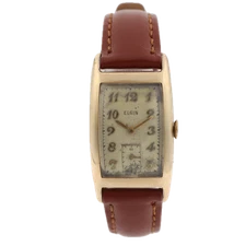 Vintage Elgin 5507 Rectangular Men's Mechanical Wristwatch USA 10k Gold Filled