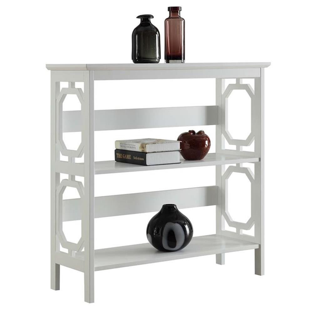 Convenience Concepts Omega Two-Shelf Bookcase in White Wood Finish