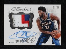 2017 Panini Flawless Signature Prime Materials 23/25 Joel Embiid #SM-JE Auto 3d3