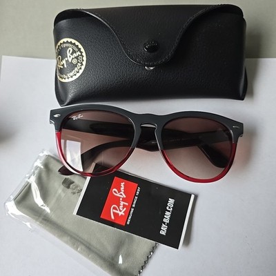 New Ray Ban Rb4471 Iris 6631/13 Sunglasses Unisex. Gray /Red