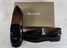Women's Madewell Penny Loafer In Leather True Black Size 7 1/2 New Retail 148