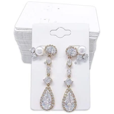 100pcs Hanging Earring Display Cards 2x3 White Jewelry Holder Pack