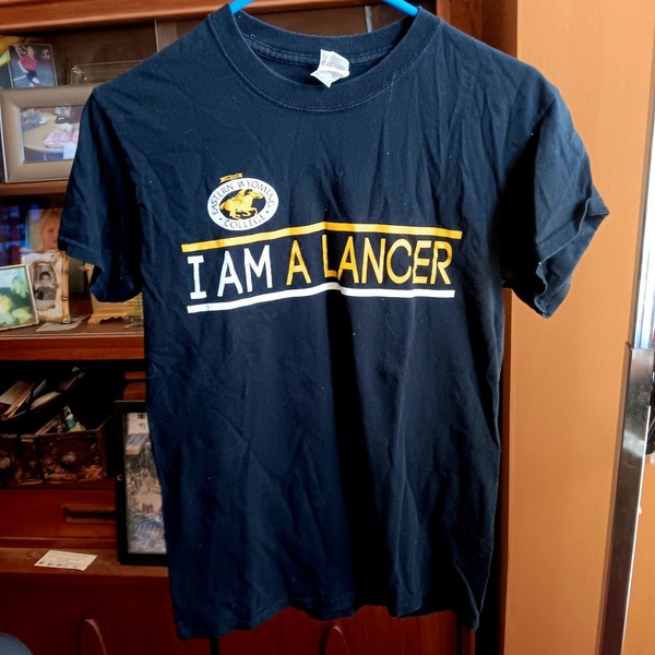Small Eastern Wyoming College "I Am A Lancer" Black T-Shirt Gildan Heavy Cotton 