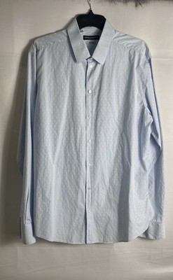 Dolce & Gabbana Men's Light Blue Martini Fit Textured Cotton Dress Shirt 17.5 44