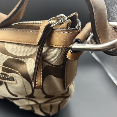 Coach Big C Canvas Shoulder Sling Bag Khaki Brown F13080 VTG