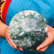 5.83LB Natural Aquatic Plants Agate Crystal Sphere water grass Moss agate Ball