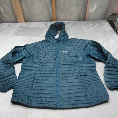 Cinch Down Jacket Womens XXL Sea Green Quilt Hood Full Zip Pack MId-Weight Puff