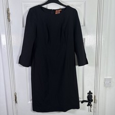 Tory Burch womens black shift/sheath dress with 3/4 and gold buttons Small