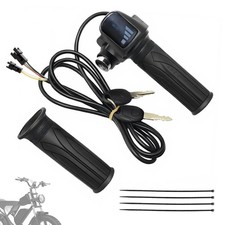 "48V Twist Throttle for Ebike, Easy Install, LCD Display, Key Lock  Grips"