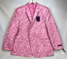 Alan Flusser XXL Pink Floral Rose Brocade Classic Fit Blazer Sport Coat NWT