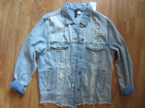 WOMENS H\u0026M DIVIDED BLUE DENIM JACKET 