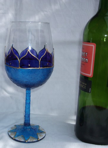 Fee Blume Wein Gin Kelche Gläser Boho Hippie Unikat handbemalt Geschenk Pixie - Bild 2 von 9