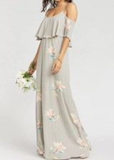 NWT Show Me Your Mumu Womens Caitlyn Maxi Dress Size Small Floral Chiffon