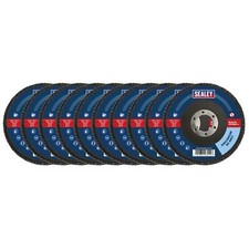 Sealey 60Grit Flap Discs Zirconium Ø115mm Ø22mm Bore - Pack of 10 - FD1156010