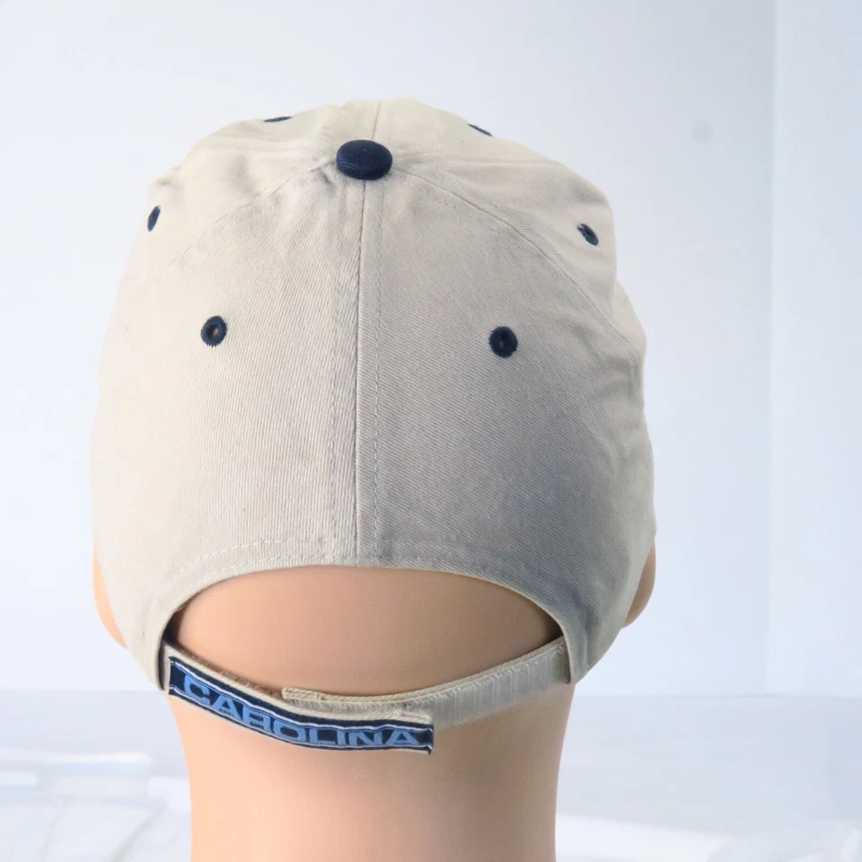 Tarheels vintage de la Universidad de Carolina del Norte UNC beige con logotipo a rayas S/M Foto 4 de 4