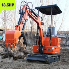 Digger Crawler 2000lb 13.5HP Hydraulic Thumb Garden B&S Mini Excavator Gasoline