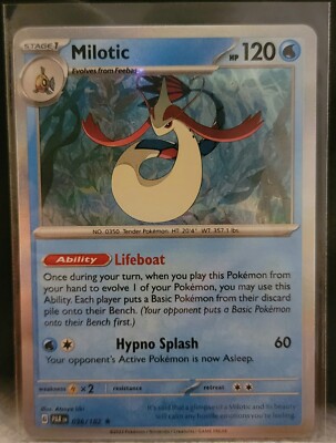 Pokemon TCG Card Milotic 036/182 S&V Paradox Rift Rare Black Star